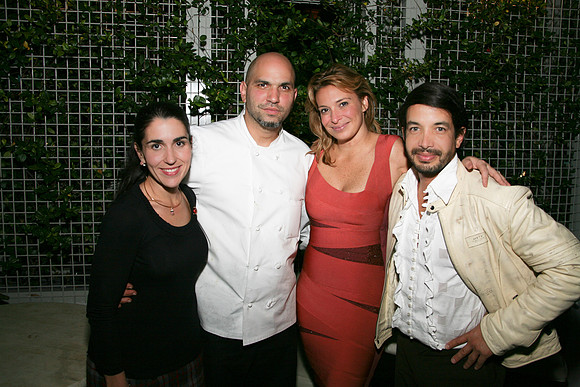 Sarah Paz, EOS Chef Michael Psilakis, Restaurateur Donatella Arpaia and Designer Antonio Cabrera